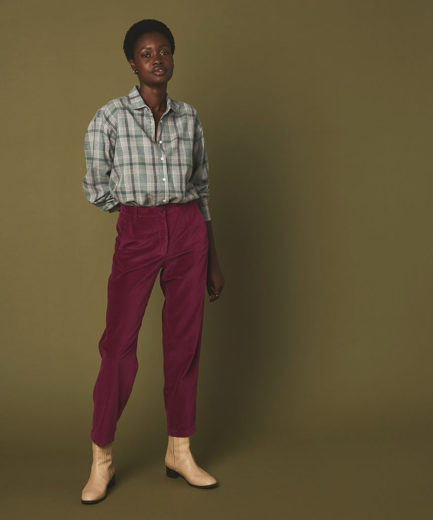 Magenta Corduroy Prago Pants by Hartford Paris