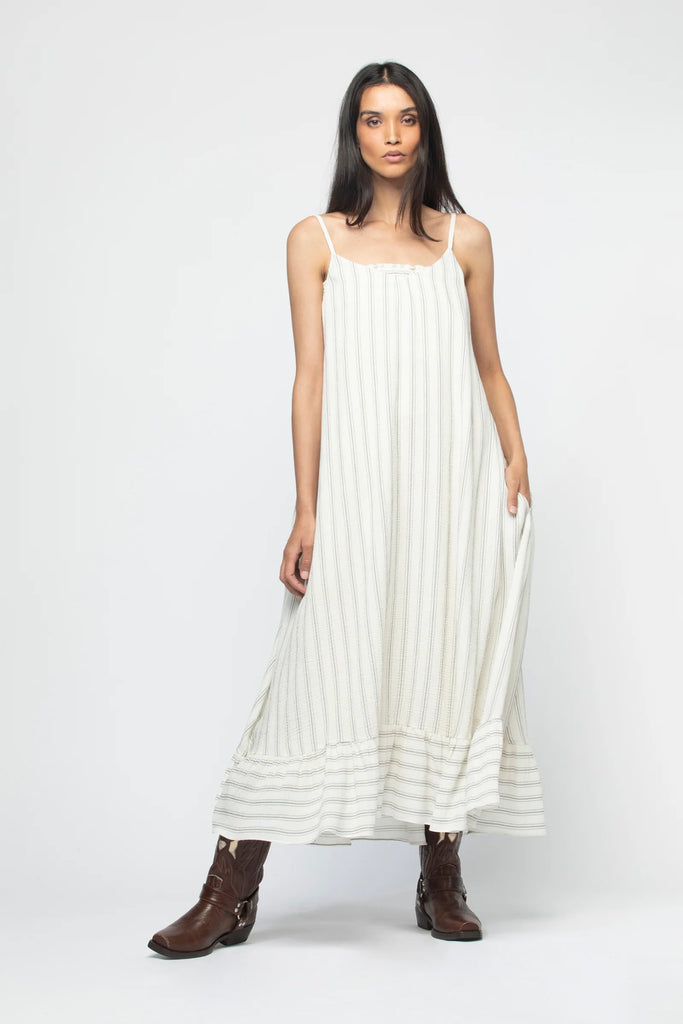 Poona Stripe Maxi Dress in Black and White by Max & Moi