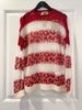 Red & White Leopard Knit Sweater by No. 21