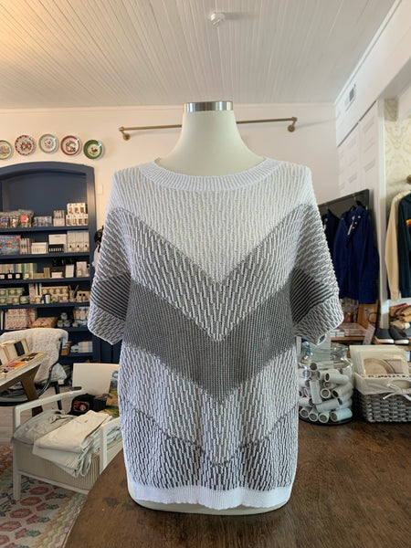 White and Grey Sweater By TONET - The Perfect Provenance