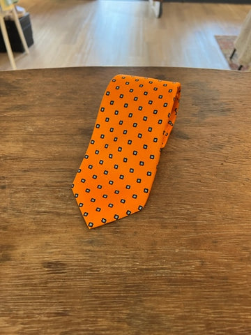 Orange Pattern Silk Tie by Marzullo - The Perfect Provenance
