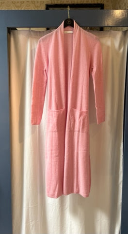 Three-Quarter Cashmere Cardigan in Blush Pink by The Perfect Provenance Luxury Cashmere Collection
