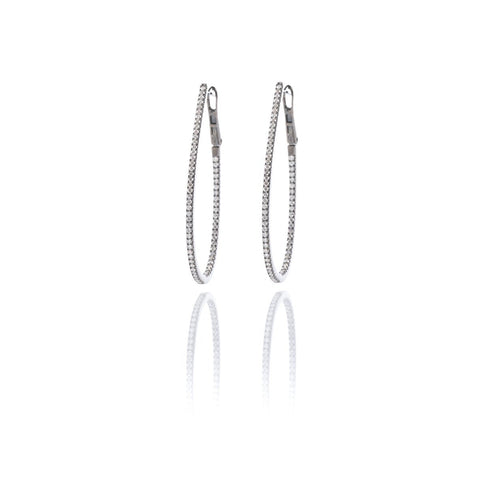 Filomena 18K Diamond Hoop Earrings in Blackened Gold by The Circle of Life Fine Jewelry Collection