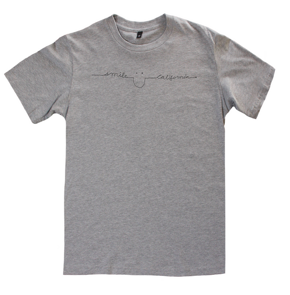 Unisex Smile California Organic Cotton Tee in Gray - The Perfect Provenance