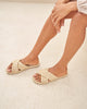 Yute Crossed Straps Sandals in Beige Rope - Yucatan - by Manebi
