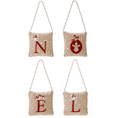 Embroidered Pillows Noel (Christmas) by Fiorira un Giardino - The Perfect Provenance