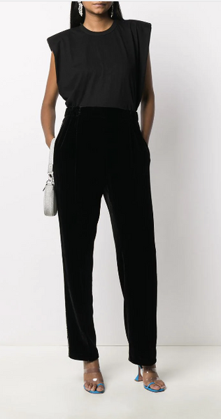 Black Velvet Crystal Lined Trouser by No.21 - The Perfect Provenance