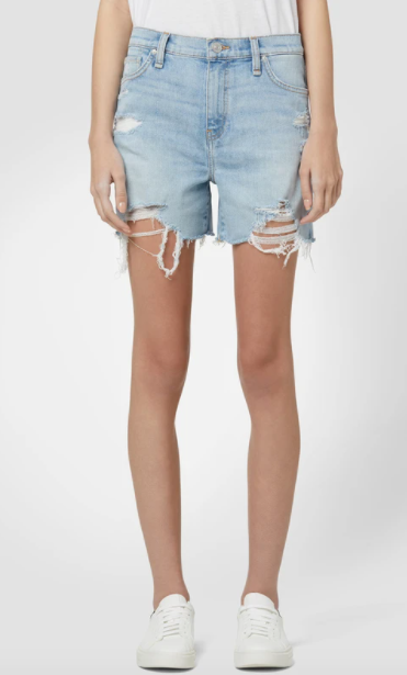 Devon High Rise Ripped Biker Short by Hudson Jeans The Perfect