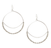Drop Hoop Beaded Earrings in Silver By Marlyn Schiff