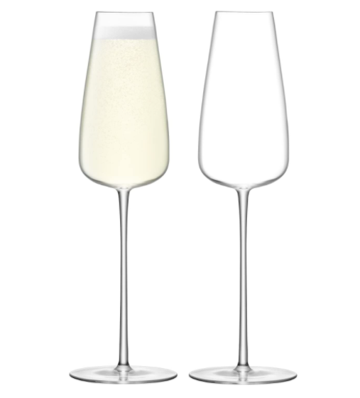 Wine Culture Champagne Flute Set of 2  by LSA - The Perfect Provenance
