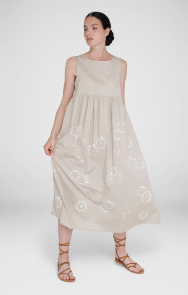 Abito Beige Floral Dress by YC Milano - The Perfect Provenance