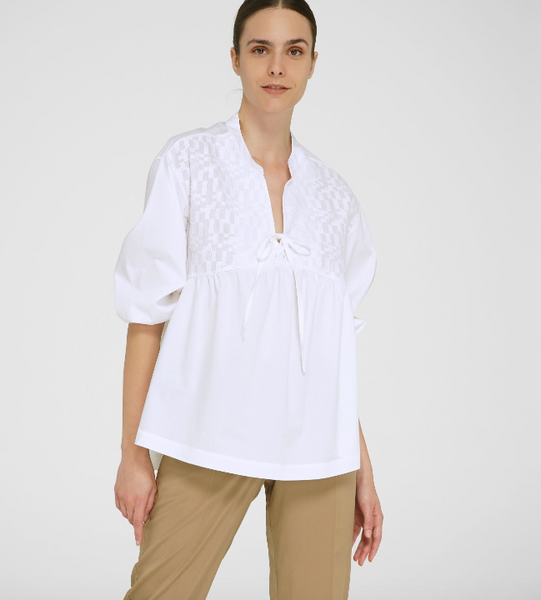 White Maglia Scollo Blouse by YC Milano - The Perfect Provenance