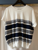 White Blue Stripe Sweater Tee By TONET