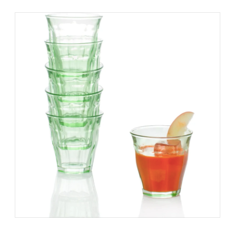 Bistro Glass 8oz Set of 6 in Green By Caravan