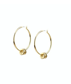 Tri-Ring Hoop Earring in Gold by Marlyn Schiff