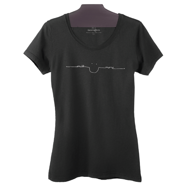 Women's Smile More Organic Cotton Tees in Licorice