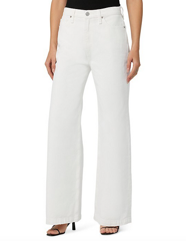 Jodie 5 Pocket High Rise Wide Leg Jeans in White by Hudson Jeans