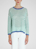 Maglia Girocollo Sweater in Mint Green Stripe by YC Milano