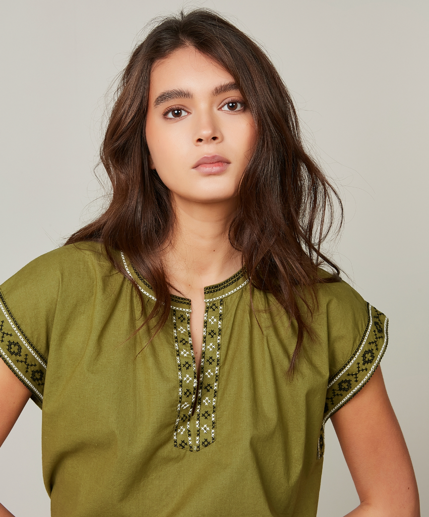 Hiro Top in Matcha Green by Hartford Paris