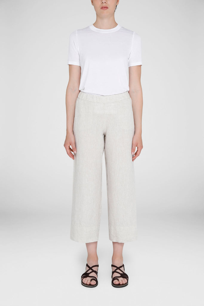 Linen Trouser in Beige by YC Milano