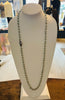 Beaded Aqua Natural Stone Necklace in Sea Mist and Silver by Marlyn Schiff