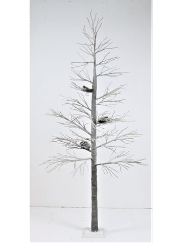 Festive White Snowy Christmas Tree