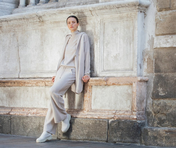 Knit Pants in Sesame by TONET - The Perfect Provenance