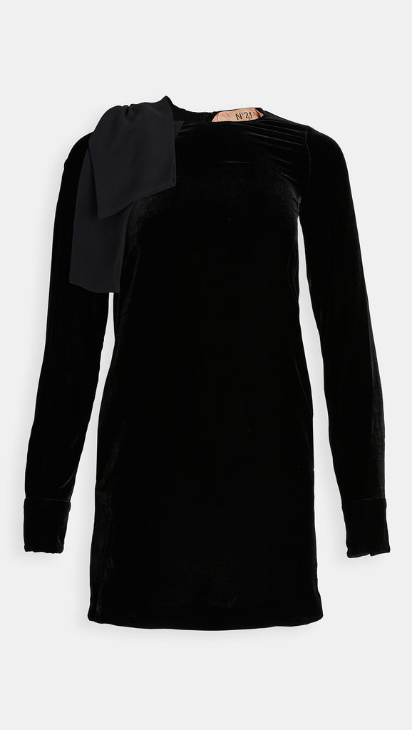 Black Velvet Dress with Tiger Cuffs by No.21 42 Black Velvet Dress with Tiger Cuffs by No.21 42