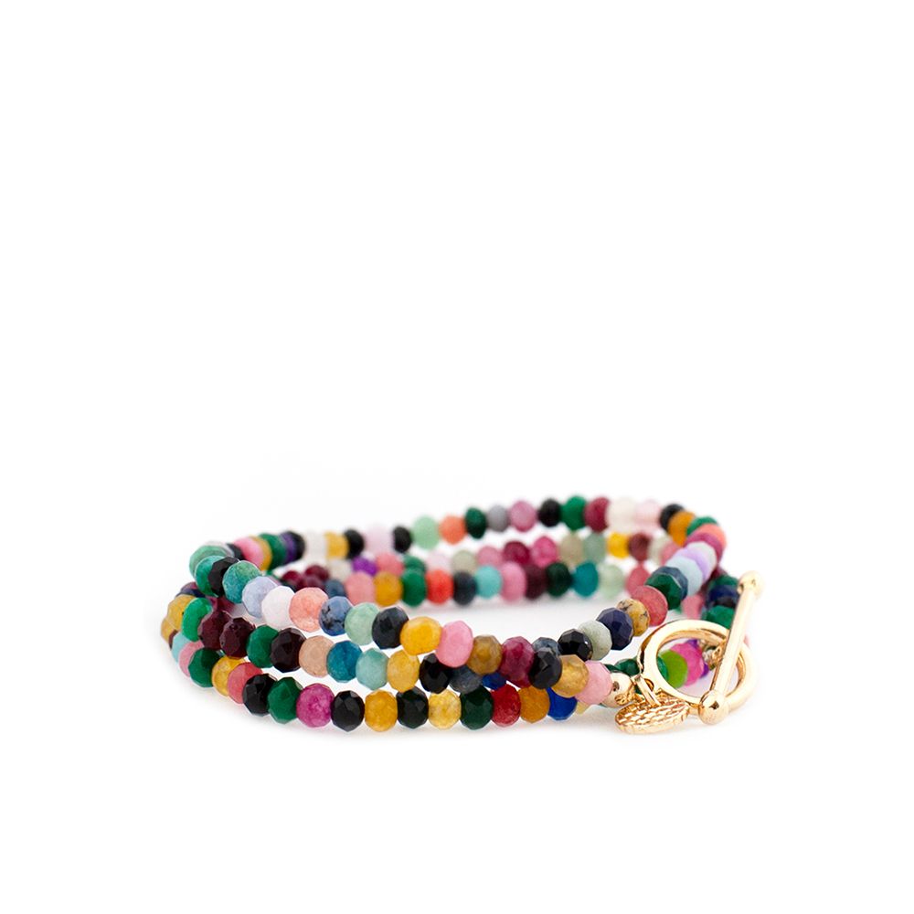 Multicolored Toggle Crystal Wrap Bracelet by Marlyn Schiff