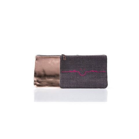Smile More Make-Up Pouch in Pink or Blue Embroidery - The Perfect Provenance