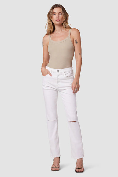 Thalia 90's Loose Fit Ankle with Rolled Hem Jean in White by Hudson Jeans