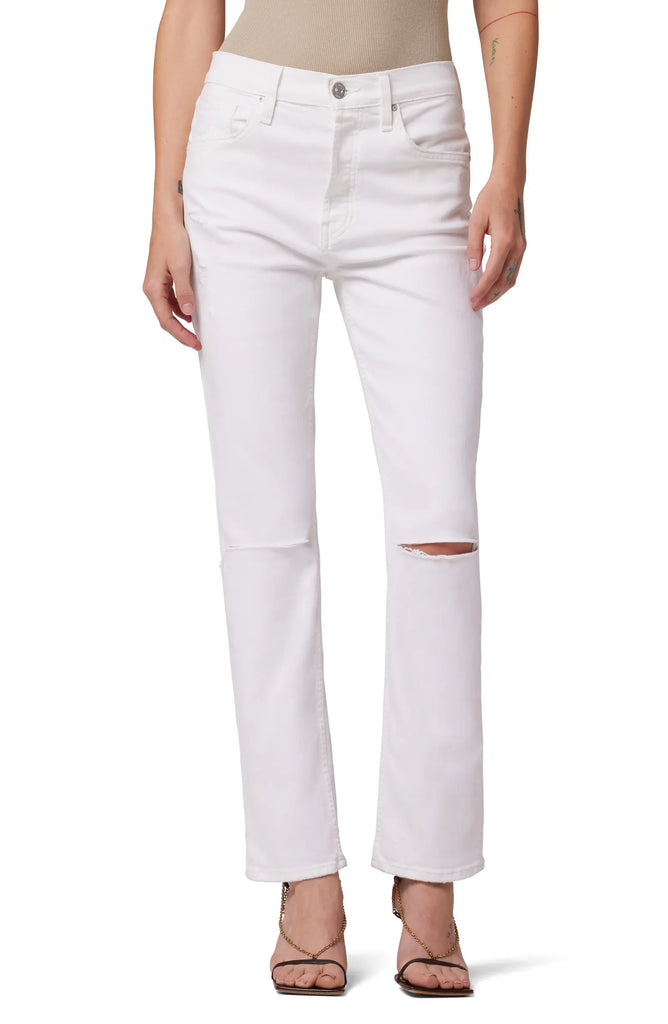Thalia 90's Loose Fit Ankle with Rolled Hem Jean in White by Hudson Jeans - The Perfect Provenance