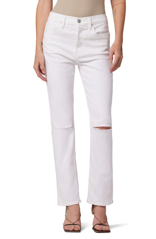 Thalia 90's Loose Fit Ankle with Rolled Hem Jean in White by Hudson Jeans - The Perfect Provenance