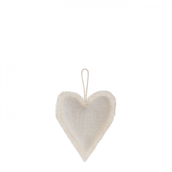 100% Raw White Linen Heart Ornament by Fiorira un Giardino - The Perfect Provenance