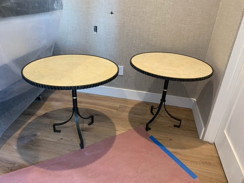 Scalloped Iron Round Side Tables