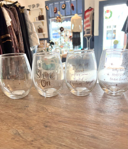 Celebrate Stemless Wine Goblets Set of Four