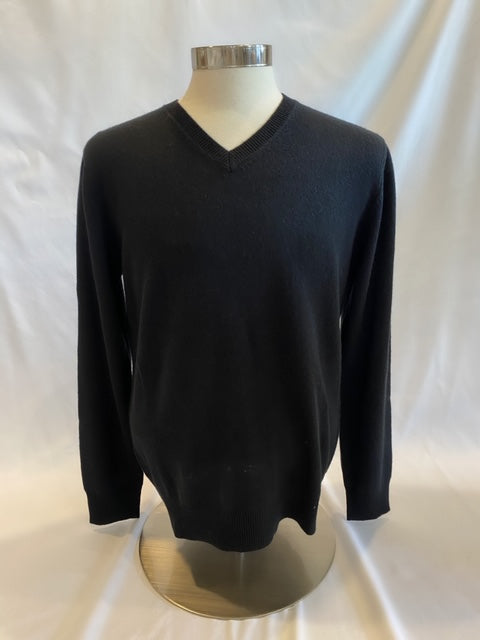 Black V-Neck Cashmere Blend Sweater by Hartford Paris
