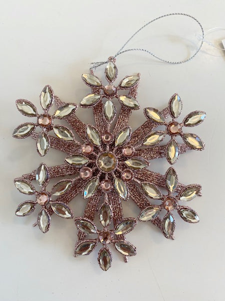 Pink Glitter Snowflake Ornament - The Perfect Provenance