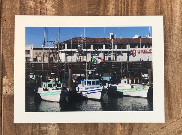 Wharf Boats in California Blank Greeting Card by Lisa Dirito - The Perfect Provenance