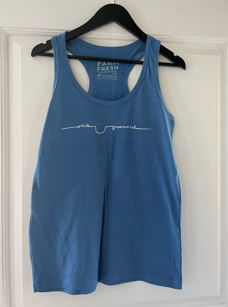 Women's Smile Greenwich Organic Cotton Tank in Blue - The Perfect Provenance