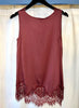 Lace Silk Camisole in Burgundy by Repeat Cashmere
