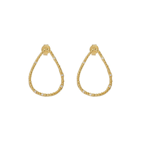 Lise Gold Tear Hoop Earrings by Louise Hendricks Paris