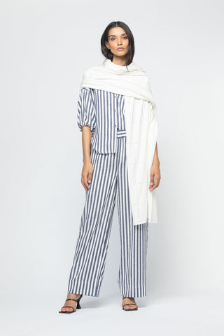 Stitched Print Scarf/Shawl in White by Max & Moi